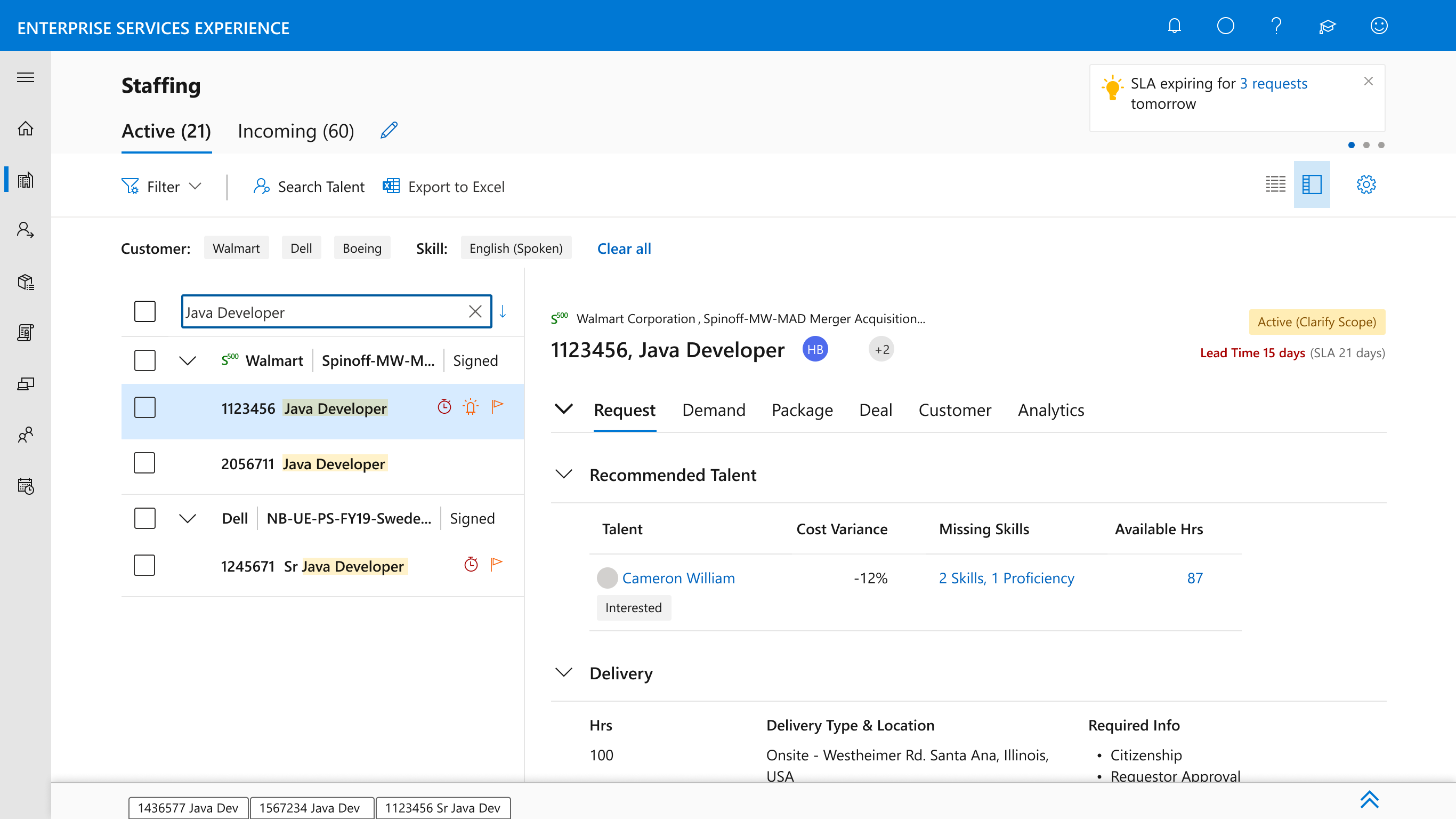 Multi-tab workflow