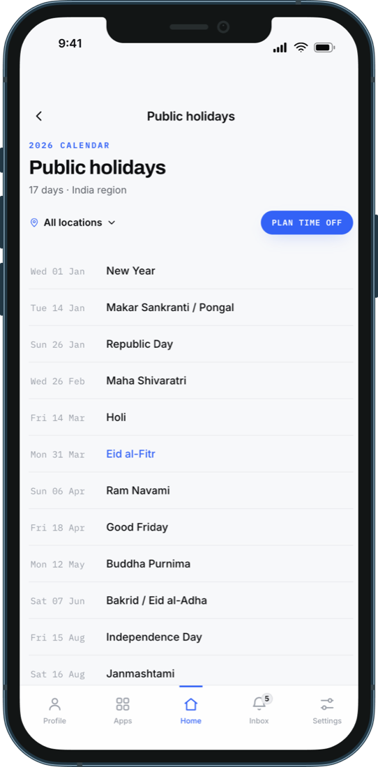 One MB, holidays & time off